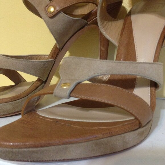HERVE LEGER Suede / Leather Platform Sandal, Size 7.5, EU 37.5, NARROW !!!, NIB - Picture 4 of 8